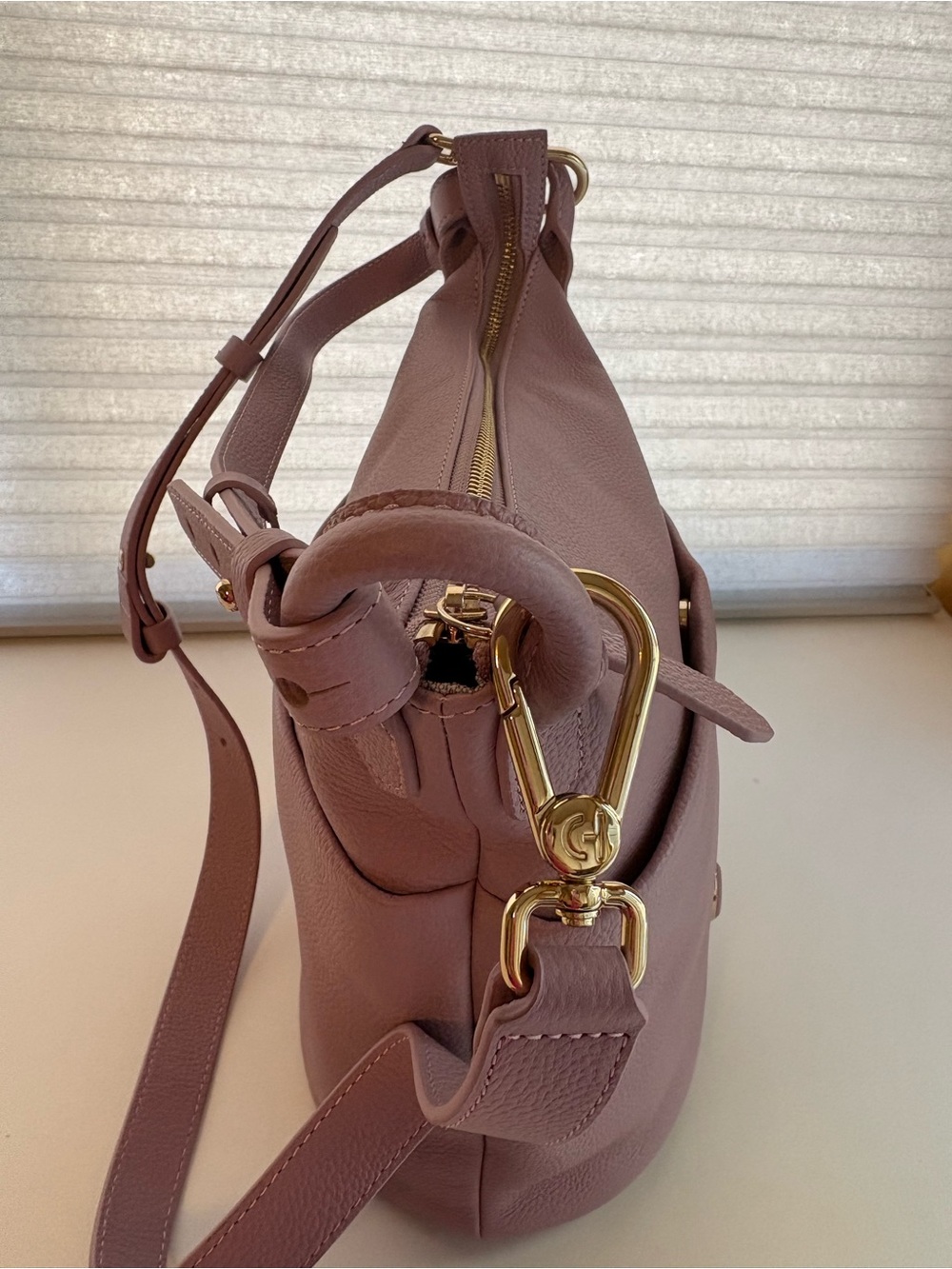 Cole Hann Blush Pink Pebbled Leather Shoulder Bag NWOT - Picture 5 of 9